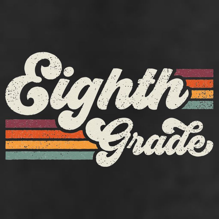 Retro Eighth Grade Teacher Back To School 7 Panel Mesh Trucker Snapback Hat