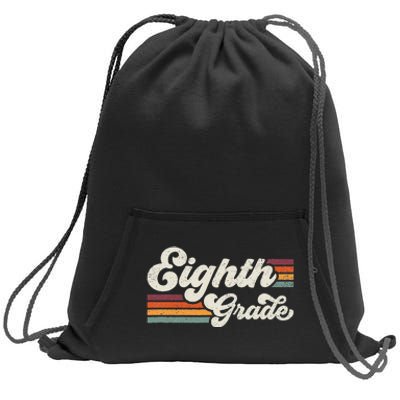 Retro Eighth Grade Teacher Back To School Sweatshirt Cinch Pack Bag