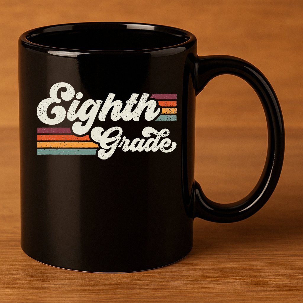 Retro Eighth Grade Teacher Back To School 11oz C Handle Ceramic Mug