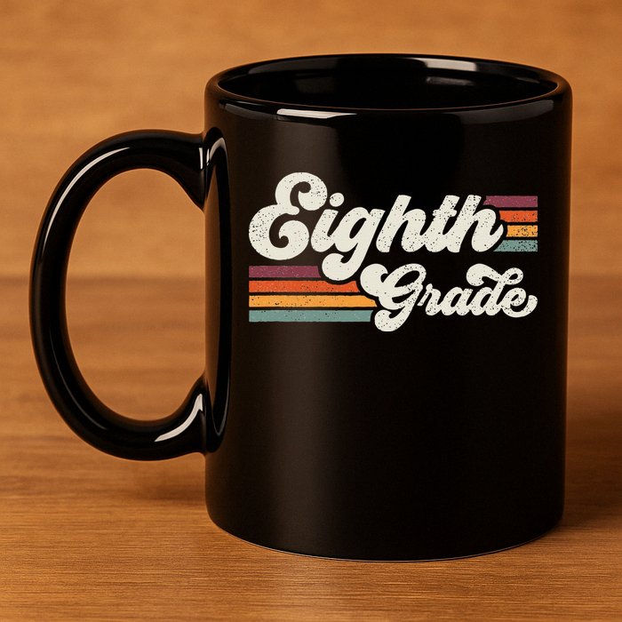 Retro Eighth Grade Teacher Back To School 11oz C Handle Ceramic Mug