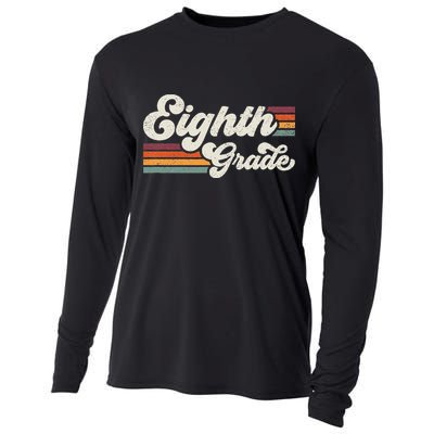Retro Eighth Grade Teacher Back To School Cooling Performance Long Sleeve Crew