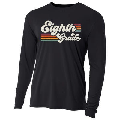 Retro Eighth Grade Teacher Back To School Cooling Performance Long Sleeve Crew