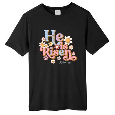 Retro Easter Groovy He Is Risen Christian Cool Gift Tall Fusion ChromaSoft Performance T-Shirt