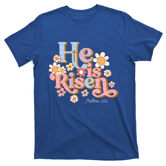 Retro Easter Groovy He Is Risen Christian Cool Gift T-Shirt