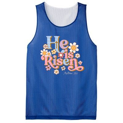 Retro Easter Groovy He Is Risen Christian Cool Gift Mesh Reversible Basketball Jersey Tank