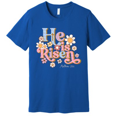 Retro Easter Groovy He Is Risen Christian Cool Gift Premium T-Shirt