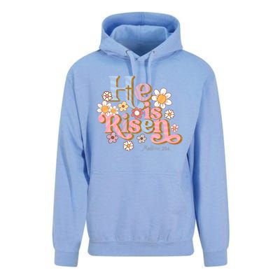 Retro Easter Groovy He Is Risen Christian Cool Gift Unisex Surf Hoodie