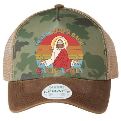 Retro Easter Guess Who Back Again Jesus Resurrection Legacy Tie Dye Trucker Hat