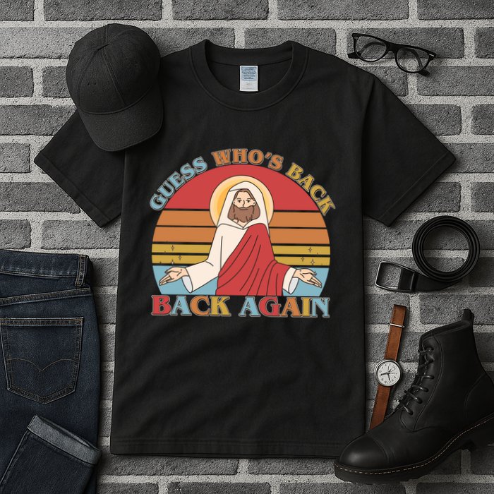 Retro Easter Guess Who Back Again Jesus Resurrection Tall T-Shirt