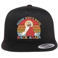 Retro Easter Guess Who Back Again Jesus Resurrection Flat Bill Trucker Hat