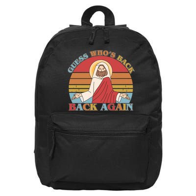Retro Easter Guess Who Back Again Jesus Resurrection 16 in Basic Backpack