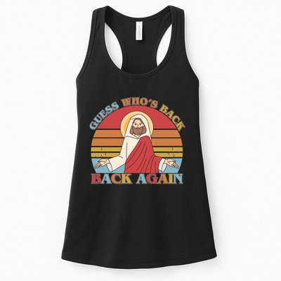 Retro Easter Guess Who Back Again Jesus Resurrection Womens Tank Top