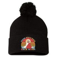 Retro Easter Guess Who Back Again Jesus Resurrection Pom Pom 12in Knit Beanie