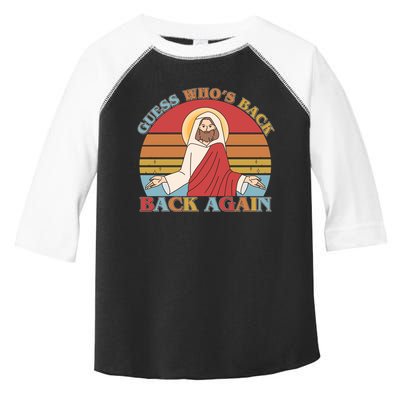Retro Easter Guess Who Back Again Jesus Resurrection Toddler Fine Jersey T-Shirt