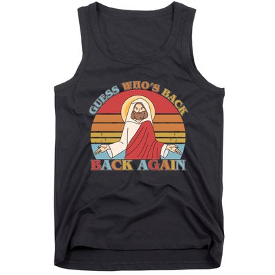 Retro Easter Guess Who Back Again Jesus Resurrection Tank Top