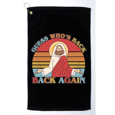 Retro Easter Guess Who Back Again Jesus Resurrection Golf Towel
