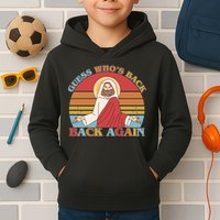 Retro Easter Guess Who Back Again Jesus Resurrection Kids Hoodie
