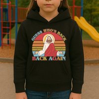 Retro Easter Guess Who Back Again Jesus Resurrection Kids Hoodie