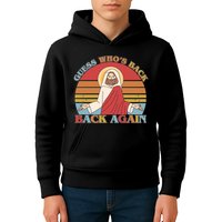 Retro Easter Guess Who Back Again Jesus Resurrection Kids Hoodie