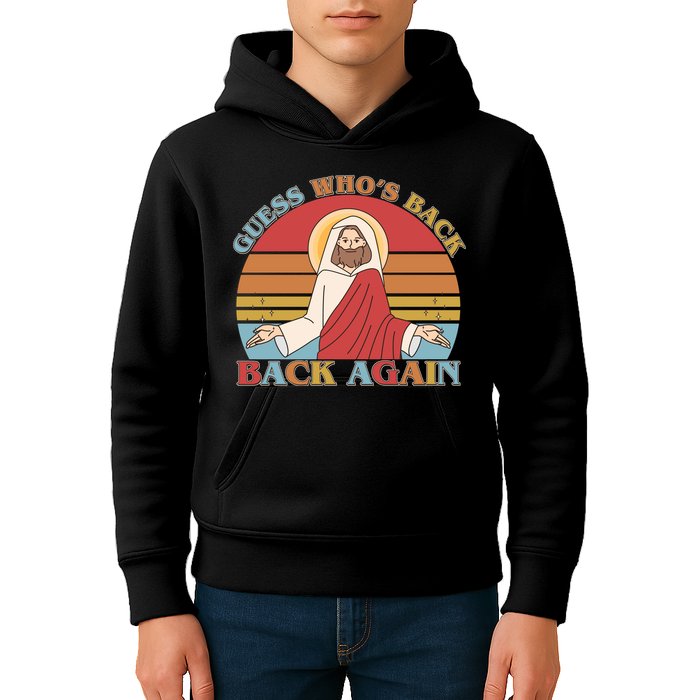 Retro Easter Guess Who Back Again Jesus Resurrection Kids Hoodie