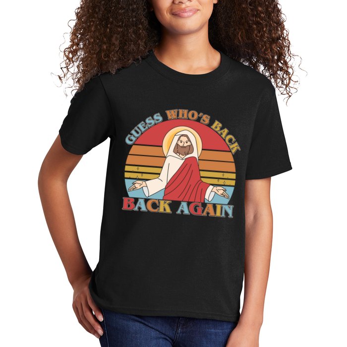 Retro Easter Guess Who Back Again Jesus Resurrection Kids T-Shirt