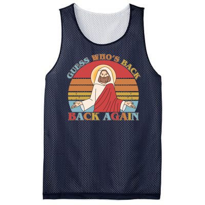 Retro Easter Guess Who Back Again Jesus Resurrection Mesh Reversible Basketball Jersey Tank