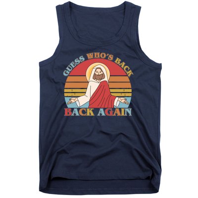 Retro Easter Guess Who Back Again Jesus Resurrection Tank Top