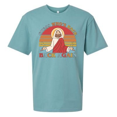 Retro Easter Guess Who Back Again Jesus Resurrection Sueded Cloud Jersey T-Shirt