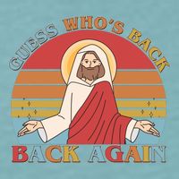 Retro Easter Guess Who Back Again Jesus Resurrection Sueded Cloud Jersey T-Shirt