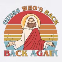Retro Easter Guess Who Back Again Jesus Resurrection Garment-Dyed Sweatshirt