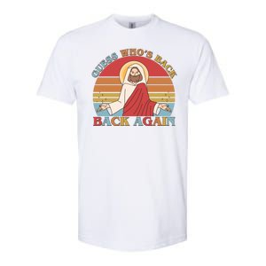 Retro Easter Guess Who Back Again Jesus Resurrection Softstyle CVC T-Shirt