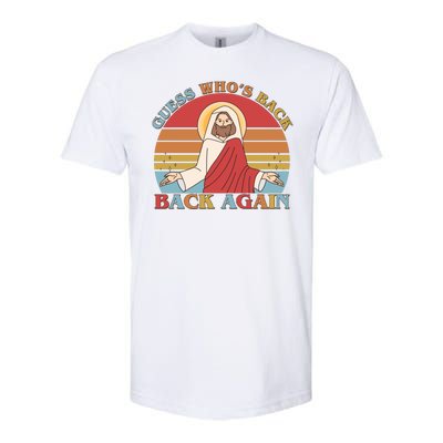 Retro Easter Guess Who Back Again Jesus Resurrection Softstyle CVC T-Shirt