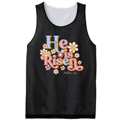 Retro Easter Groovy He Is Risen Christian Mesh Reversible Basketball Jersey Tank