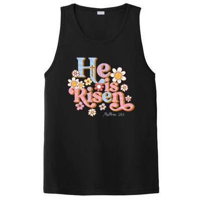 Retro Easter Groovy He Is Risen Christian PosiCharge Competitor Tank