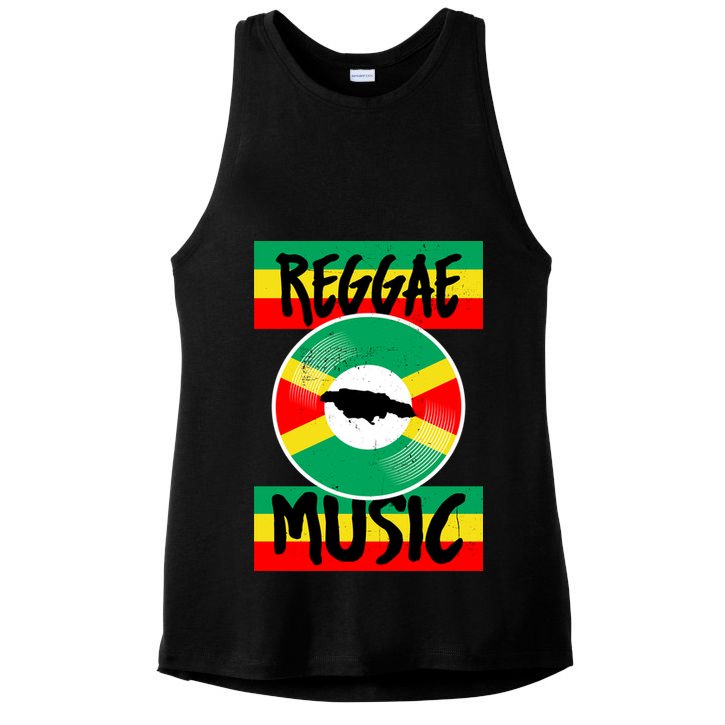 Reggae Music Jamaica Ladies PosiCharge Tri-Blend Wicking Tank