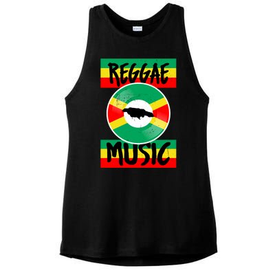 Reggae Music Jamaica Ladies PosiCharge Tri-Blend Wicking Tank