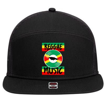 Reggae Music Jamaica 7 Panel Mesh Trucker Snapback Hat