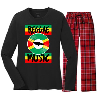 Reggae Music Jamaica Women's Long Sleeve Flannel Pajama Set 