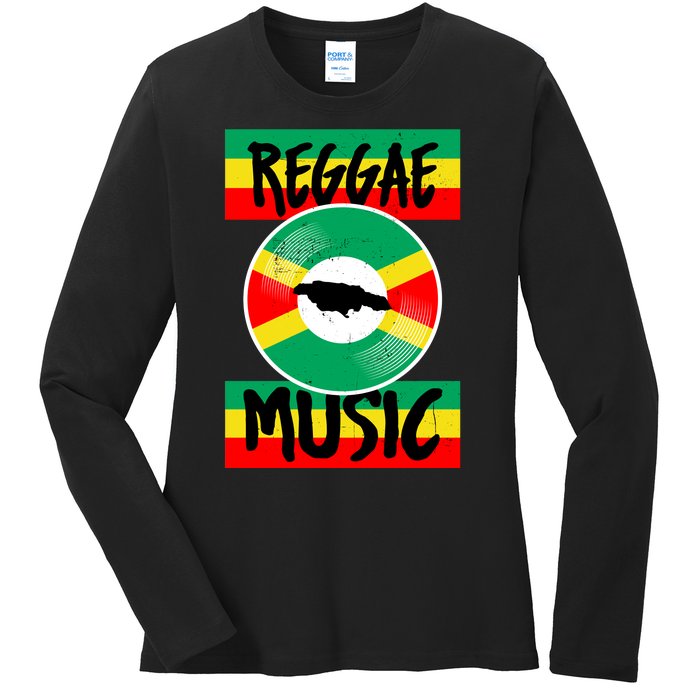 Reggae Music Jamaica Ladies Long Sleeve Shirt