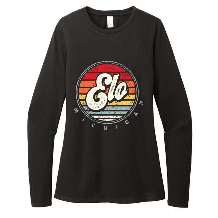 Retro Elo Home State Cool 70s Style Sunset Womens CVC Long Sleeve Shirt