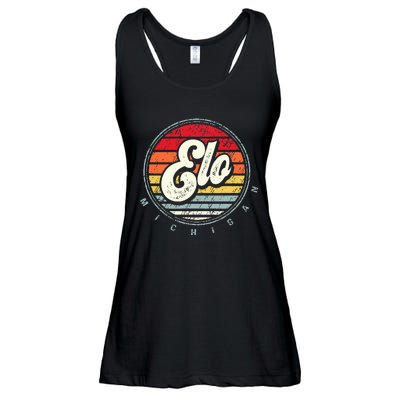 Retro Elo Home State Cool 70s Style Sunset Ladies Essential Flowy Tank