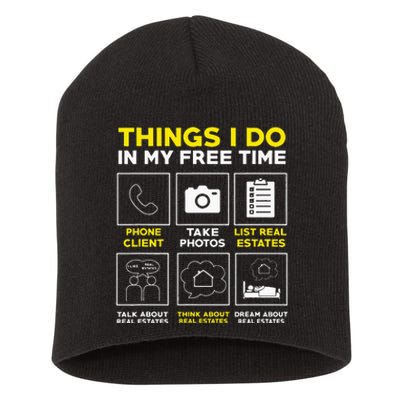 Real Estate Humor Agent Realtor Short Acrylic Beanie