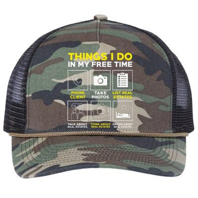 Real Estate Humor Agent Realtor Retro Rope Trucker Hat Cap