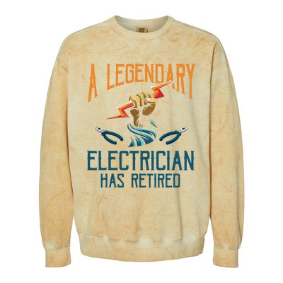 Retired Electrician Humor Electrician Retirement Gift Colorblast Crewneck Sweatshirt