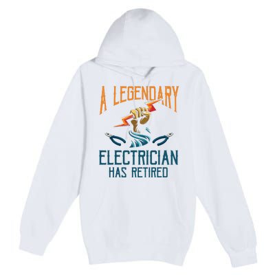 Retired Electrician Humor Electrician Retirement Gift Premium Pullover Hoodie