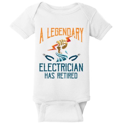 Retired Electrician Humor Electrician Retirement Gift Baby Bodysuit
