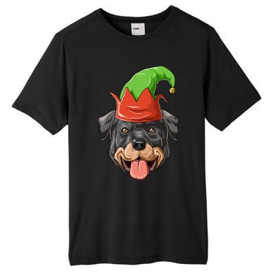 Rottweiler Elf Hat Christmas Rottweiler Gift Tall Fusion ChromaSoft Performance T-Shirt