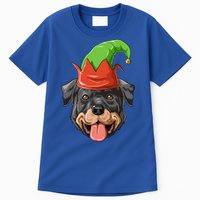 Rottweiler Elf Hat Christmas Rottweiler Gift Tall T-Shirt