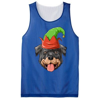 Rottweiler Elf Hat Christmas Rottweiler Gift Mesh Reversible Basketball Jersey Tank