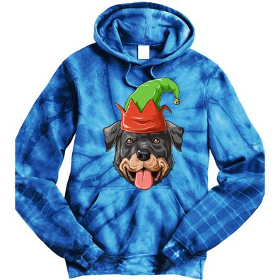 Rottweiler Elf Hat Christmas Rottweiler Gift Tie Dye Hoodie